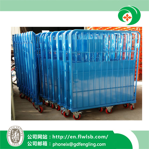 Folding Metal Cage Trolley for Warehouse with Ce