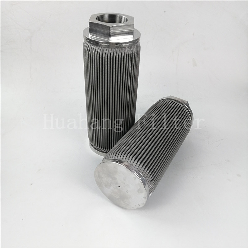 Stainless steel pleated hydraulic suction filter polymer melt oil filter HWU-80*80G