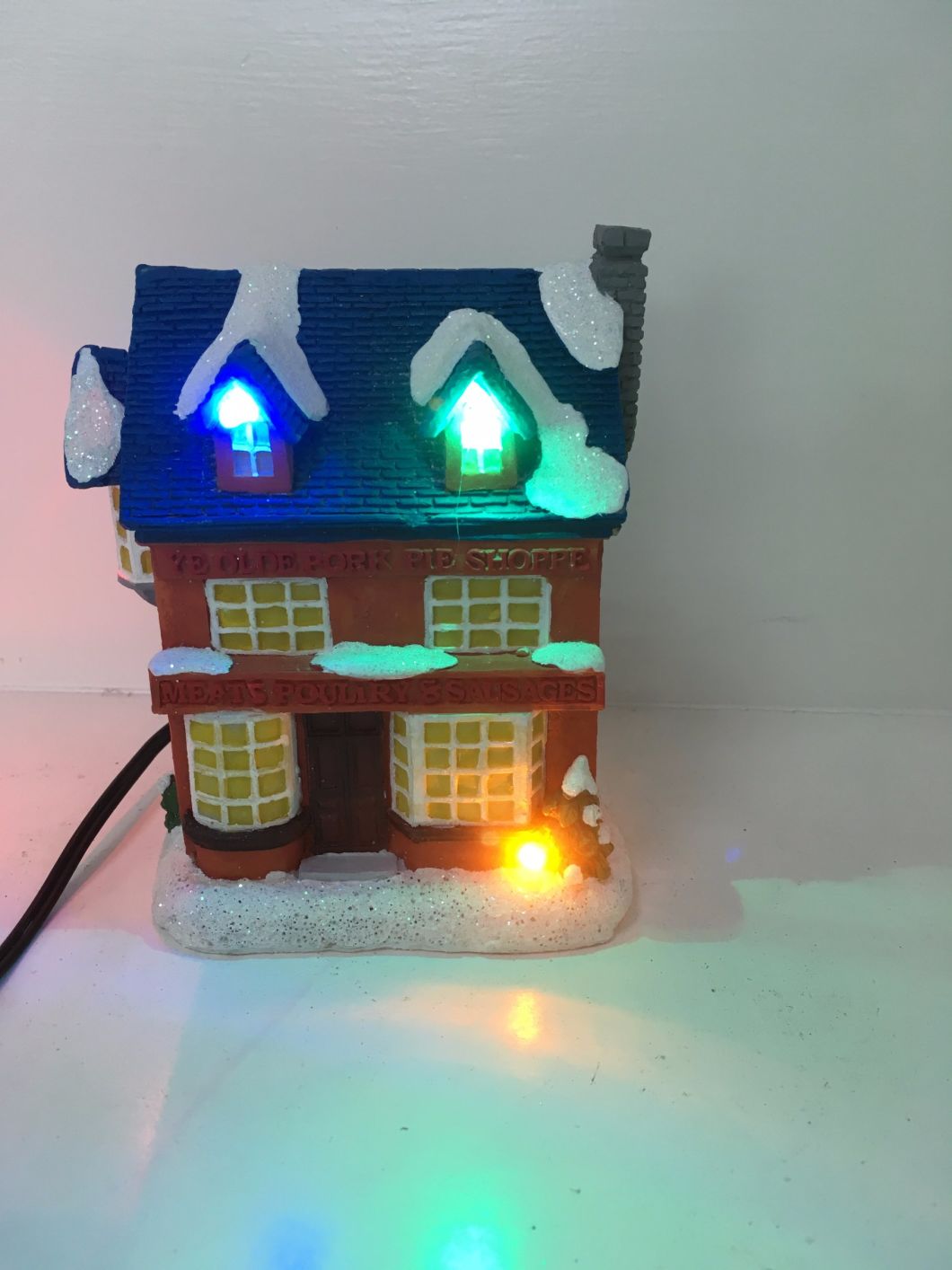 Resin Village Statue Miniature Christmas House Model