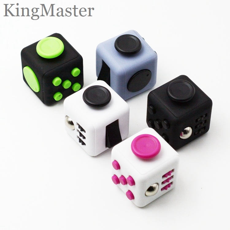 Various Colors Fidget Cube Plastic Magic Cube Toys