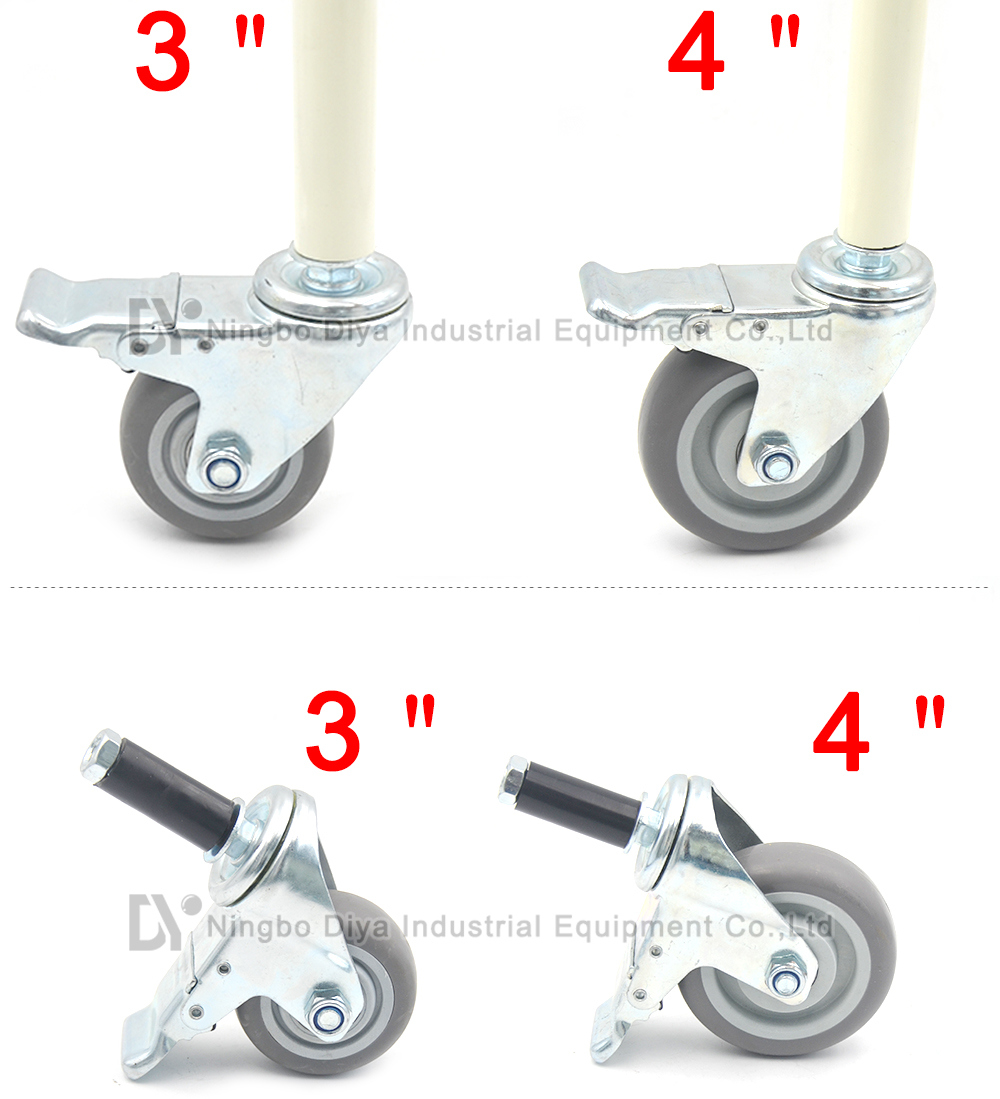 TPR Brake Casters with Grip Stem