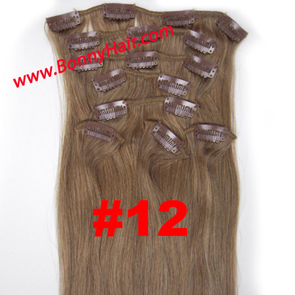 Discount Brazilian Human Remy Hair Clip in Hair Extension Silk Straight