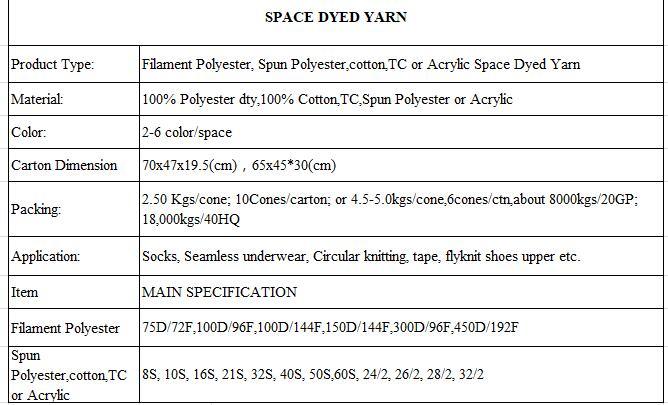 21ne Polyester Cotton Tc Space Dyed Yarn Openend