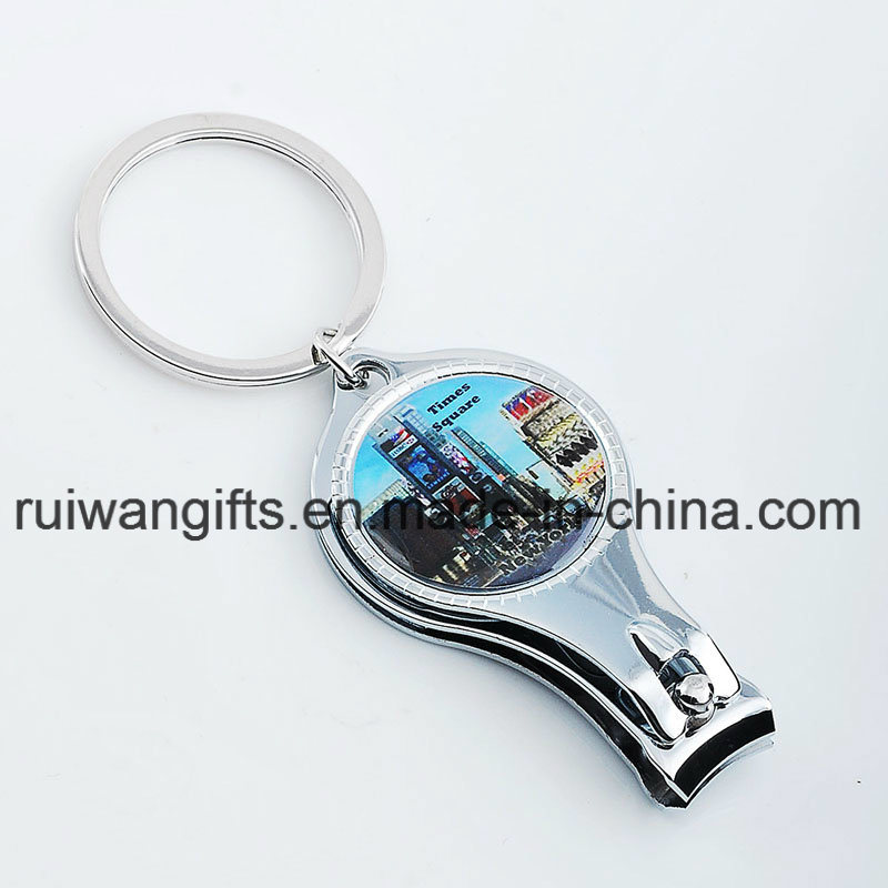 Multi Function Metal Nail Clipper Bottle Opener Keychain, Portable Nail Cutter Keyring Bottle Opener