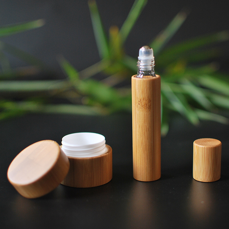 New Design Cosmetic Packaging Bamboo Cream Jar with Plastic Inner Bottles (PPC-BS-006)