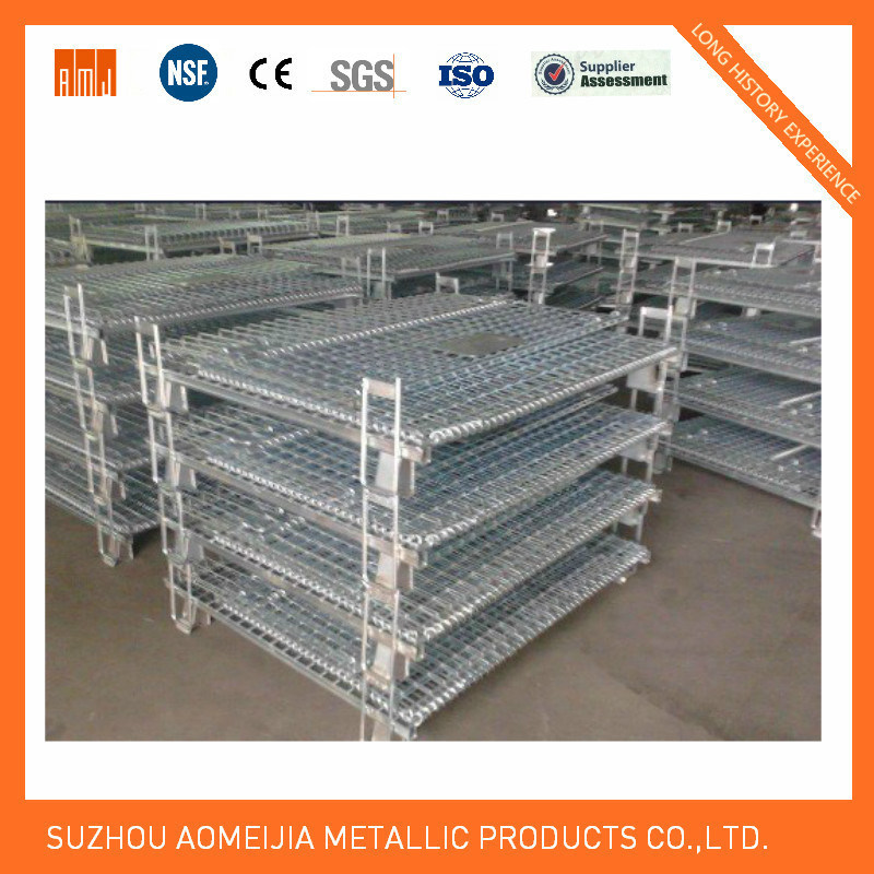 China Factory Metal Wire Warehouse Storage Cage with Wheels