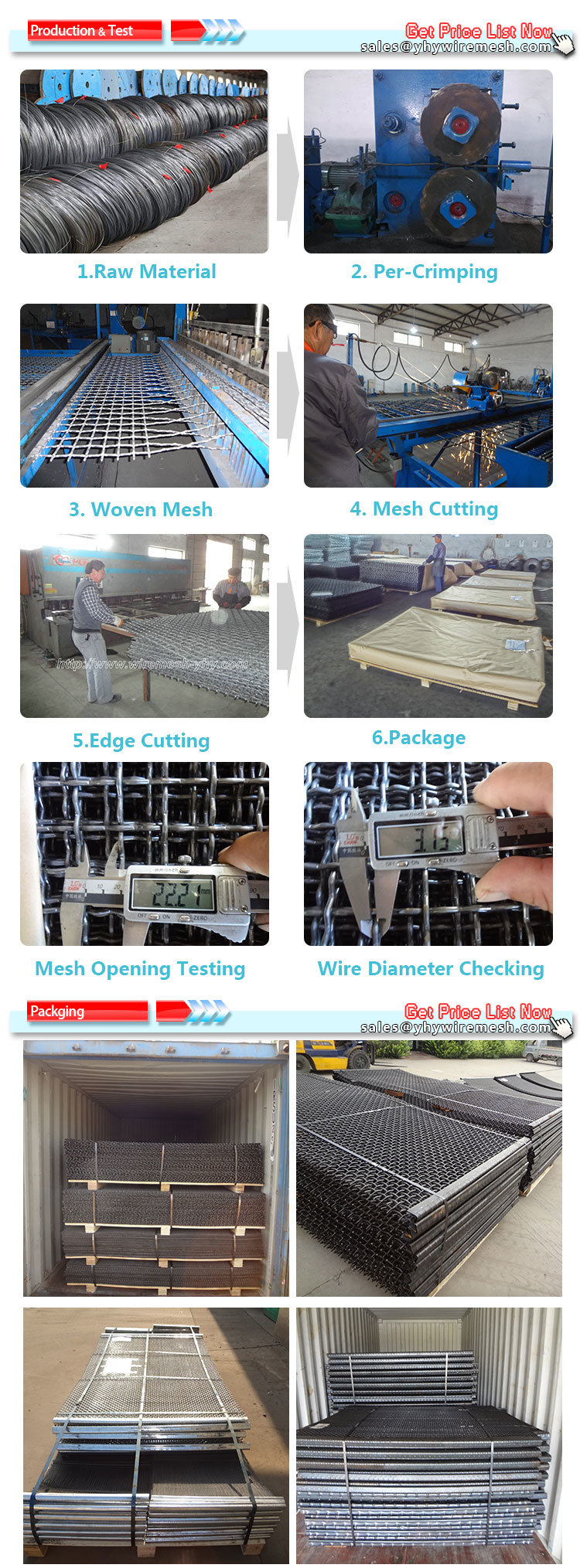 New Type High Carbon Steel Lock Crimp Screen Wire Mesh with Pre-Crimped Technique