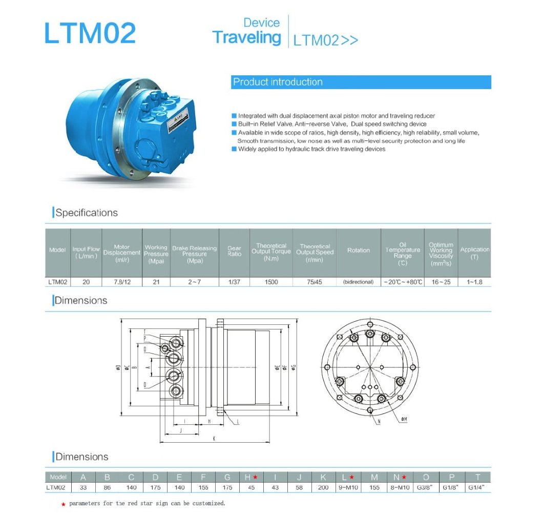 Hydraulic Motor Spare Parts for Case18 Crawler Excavator