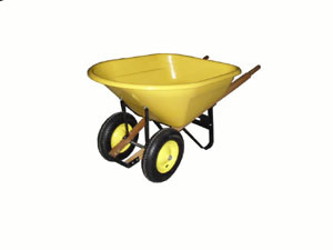 8cuft Poly Wheel Barrow (wooden handles)