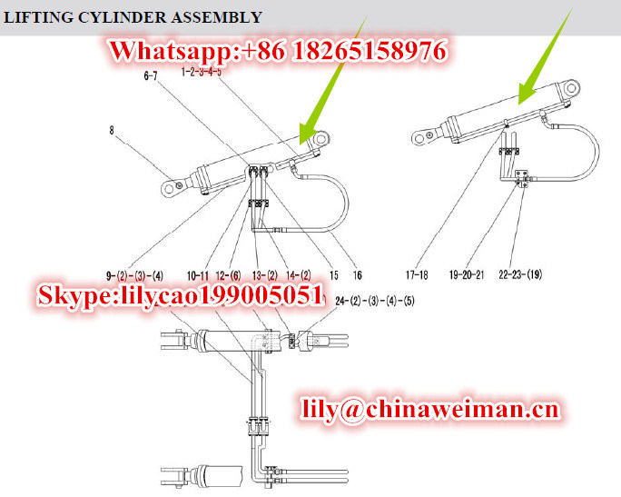 Sdlg LG936L Wheel Loader Spare Parts Lifting Cylinder Hsgf-125*70*771-1240 4120000867