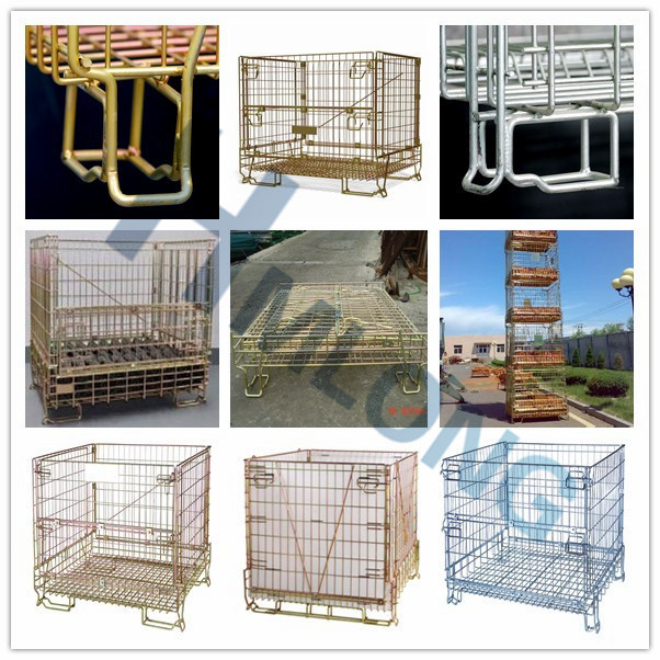 Warehouse Welded Stackable Steel Storage Roll Wire Cage