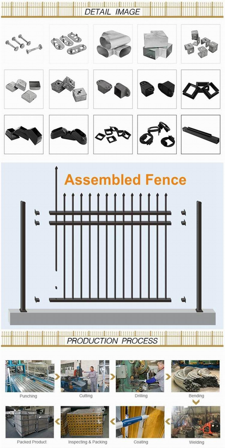 Commercial Aluminium Palisade Grassland Picket Fence Panels