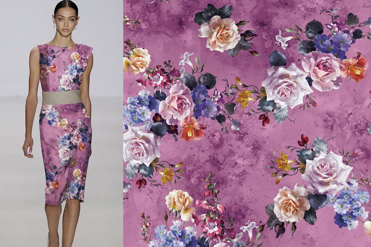 Floral Silk Satin fabric Floral Silk Satin fabric