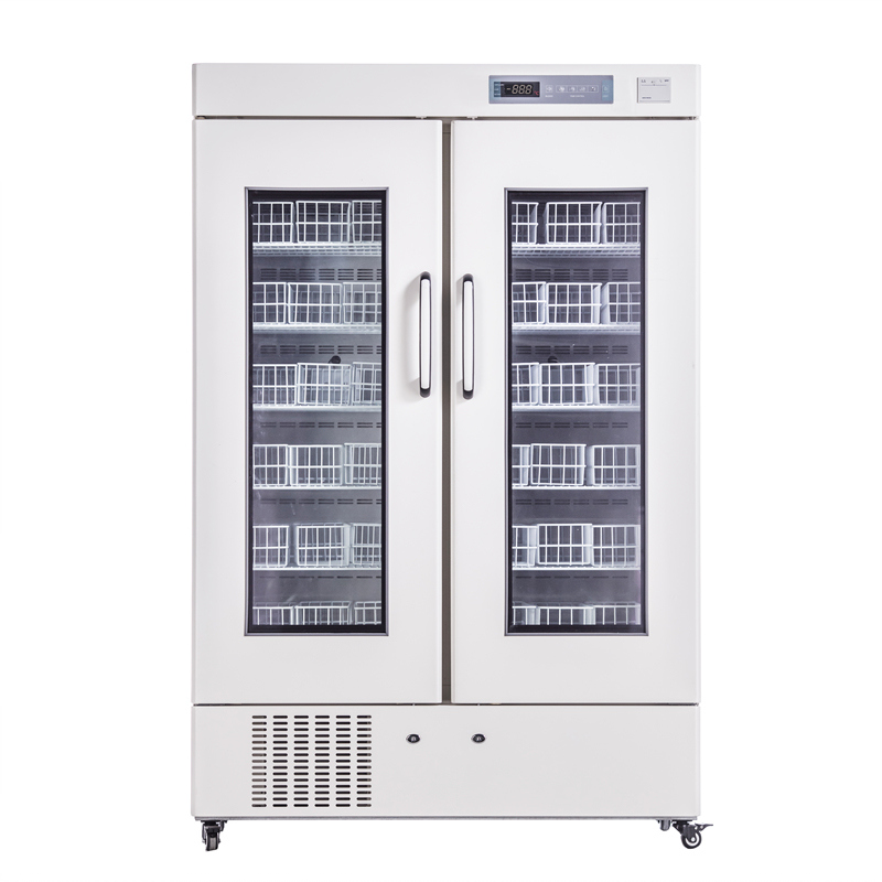 High Quality Double Door Blood Bank Refrigerator