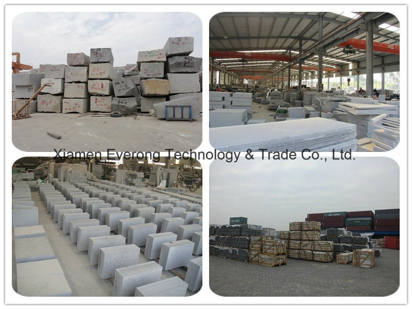 Polished Chinese Natural Sea Flower Grey Granite Stone Stairs Tread Steps