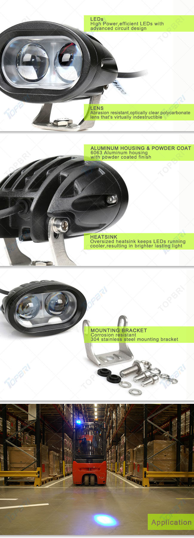 10W Driving Light New 4X4 Oval CREE LED Auto Light