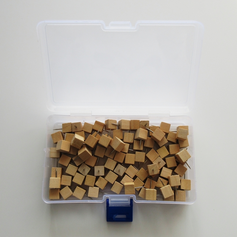 Wooden Thumb Tack Map Push Pins for Shool and Office Use