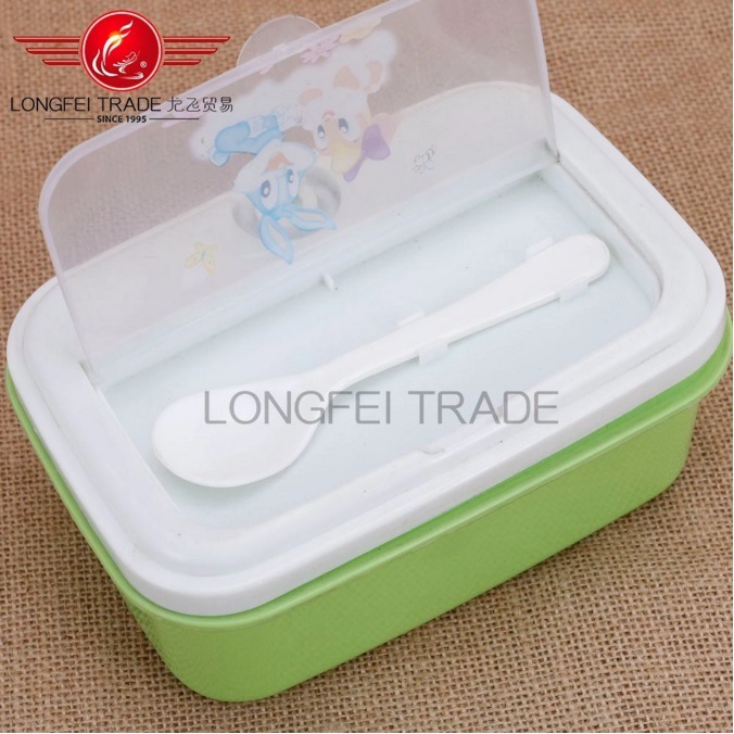 Eco-Friendly Stocked Children Food Container/Lunch Box with Spoon