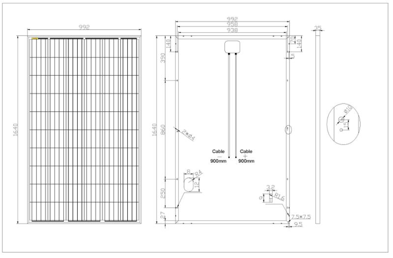 High Efficiency PV Poly 265W 24V Panel Solar