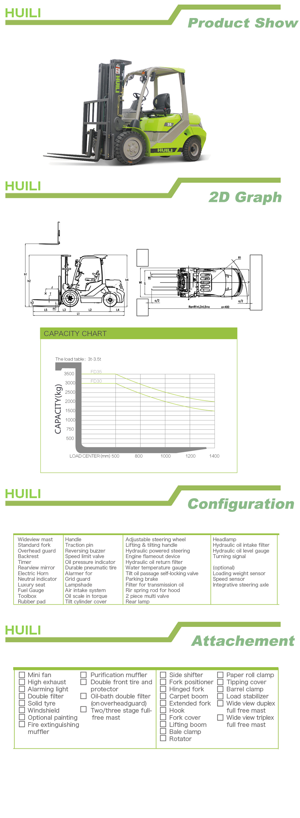 3.5 Ton Diesel Forklift with Paper Roll Clamp