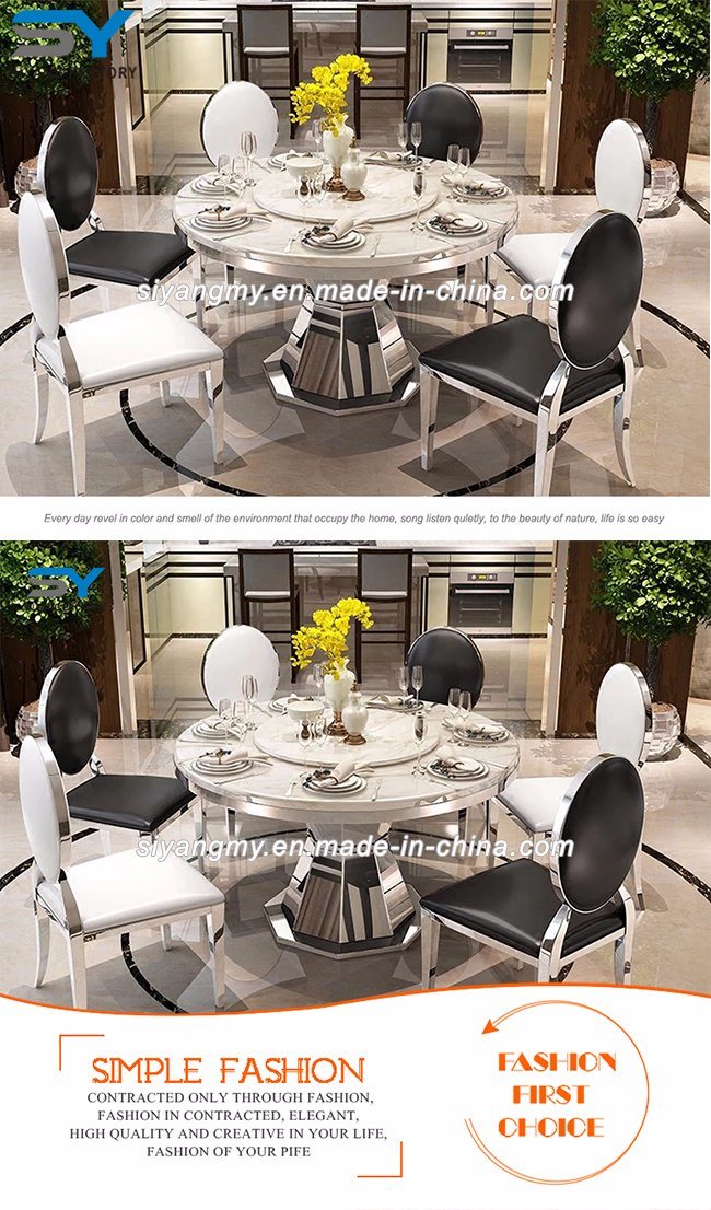 Stainless Steel Furniture Round Metal Dining Room Table