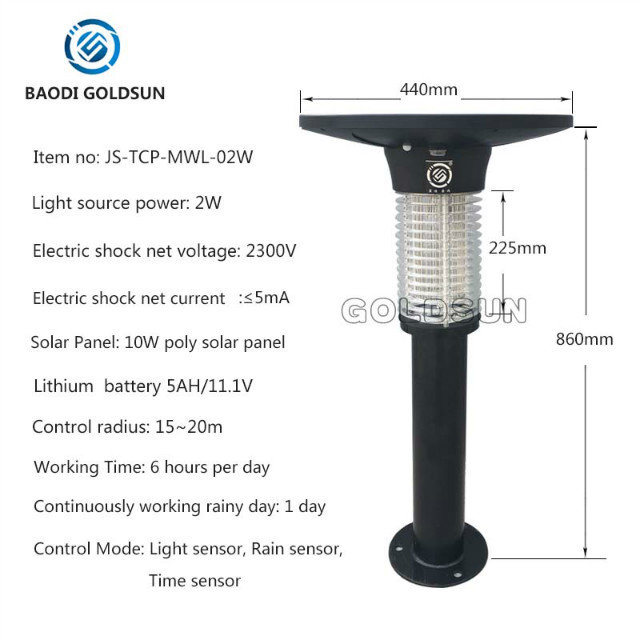 Built-in Light Sensor, Rain Sensor, Time Sensor Solar Mosquito Killer