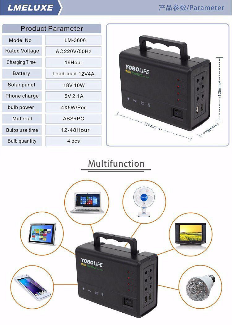 Solar Lighting Station with LED Bulb Lighting