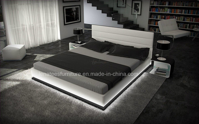 A507 LED Lighting Leather Bed 2016