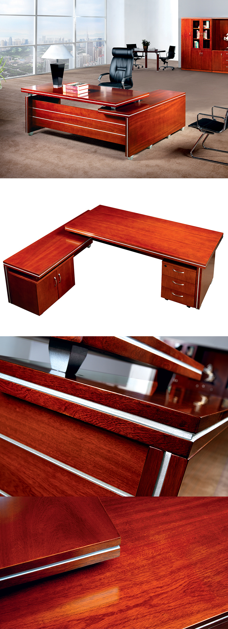 New Arrival Wooden L Shaped Executive Office Manager Desk