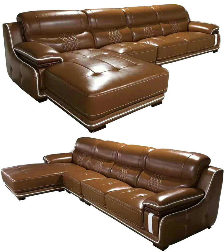 Best Quality L Shape Hotel Lobby Furniture Leather Sofa (A15-2)
