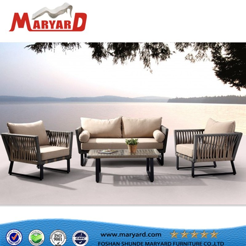 High Quality Outdoor Garden Furniture Polyester Rope Patio Sofa Set