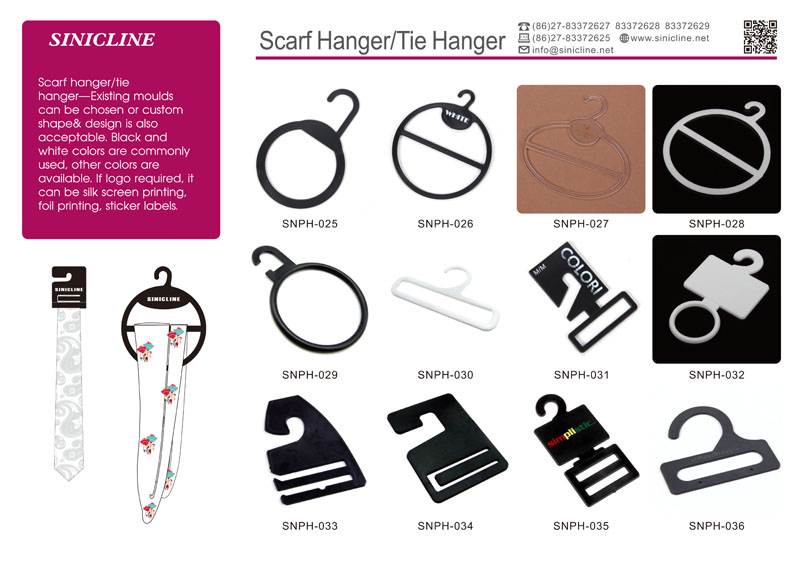 Sinicline Good Price Offered Custom Plastic Hanger with Embossed Printing Logo