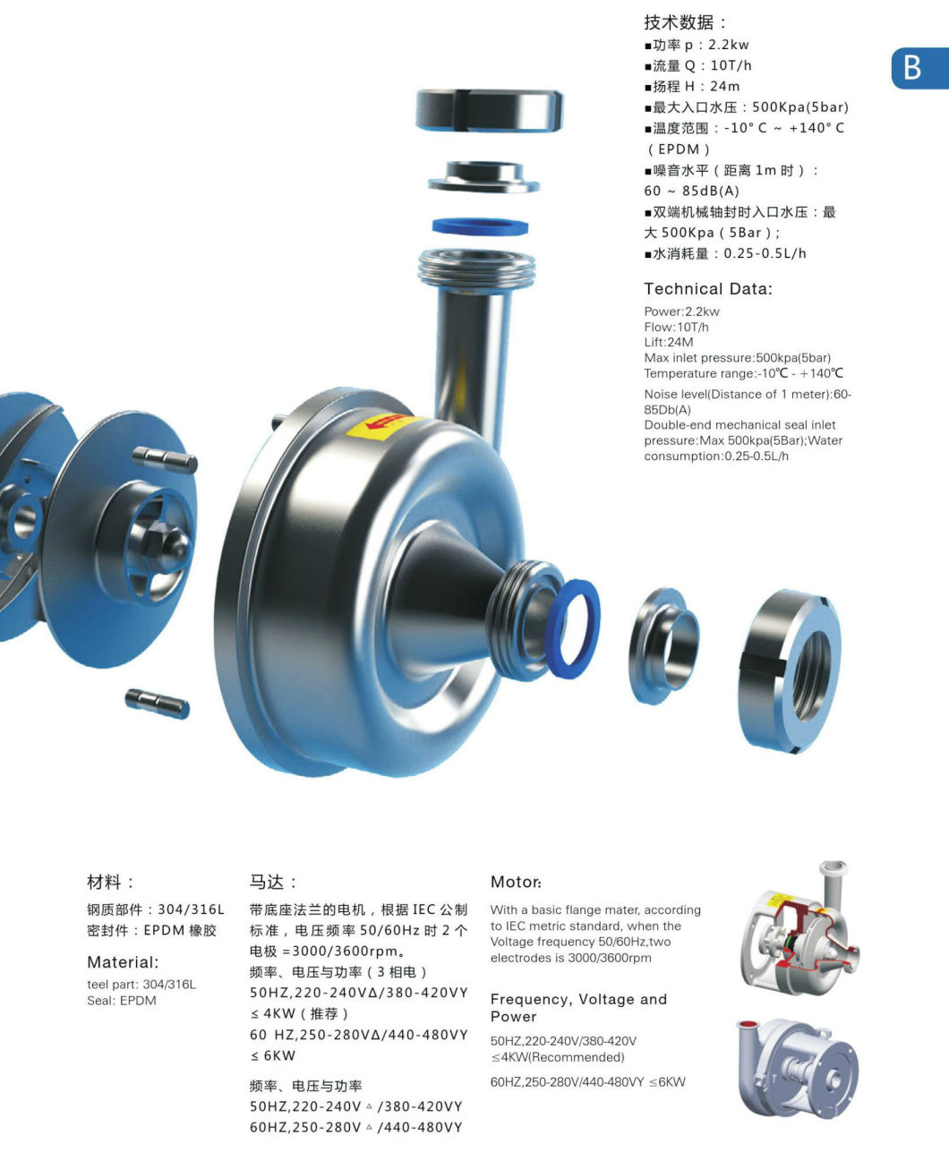 China Made High Quality Centrifugal Pump for Food Industry