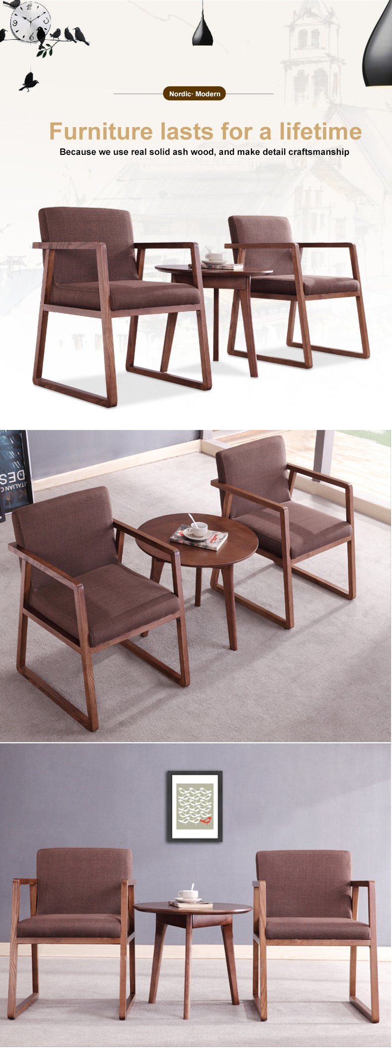 Modern Home Furniture Dining Room Set Wood Chair for Restaurant