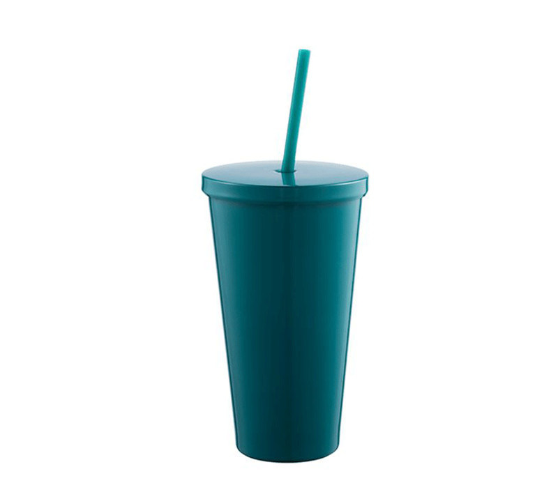 Promotion Product 650ml plastic Double Wall Starbucks Style Straw coffee Cup