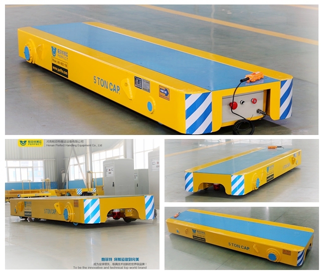 Low Voltage Guided Rail Handling Trailer Low Bed Transfer Trolley