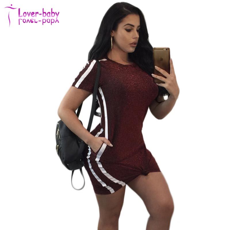 Leisure Sports Mini Dresses Neck with Pockets Dresses