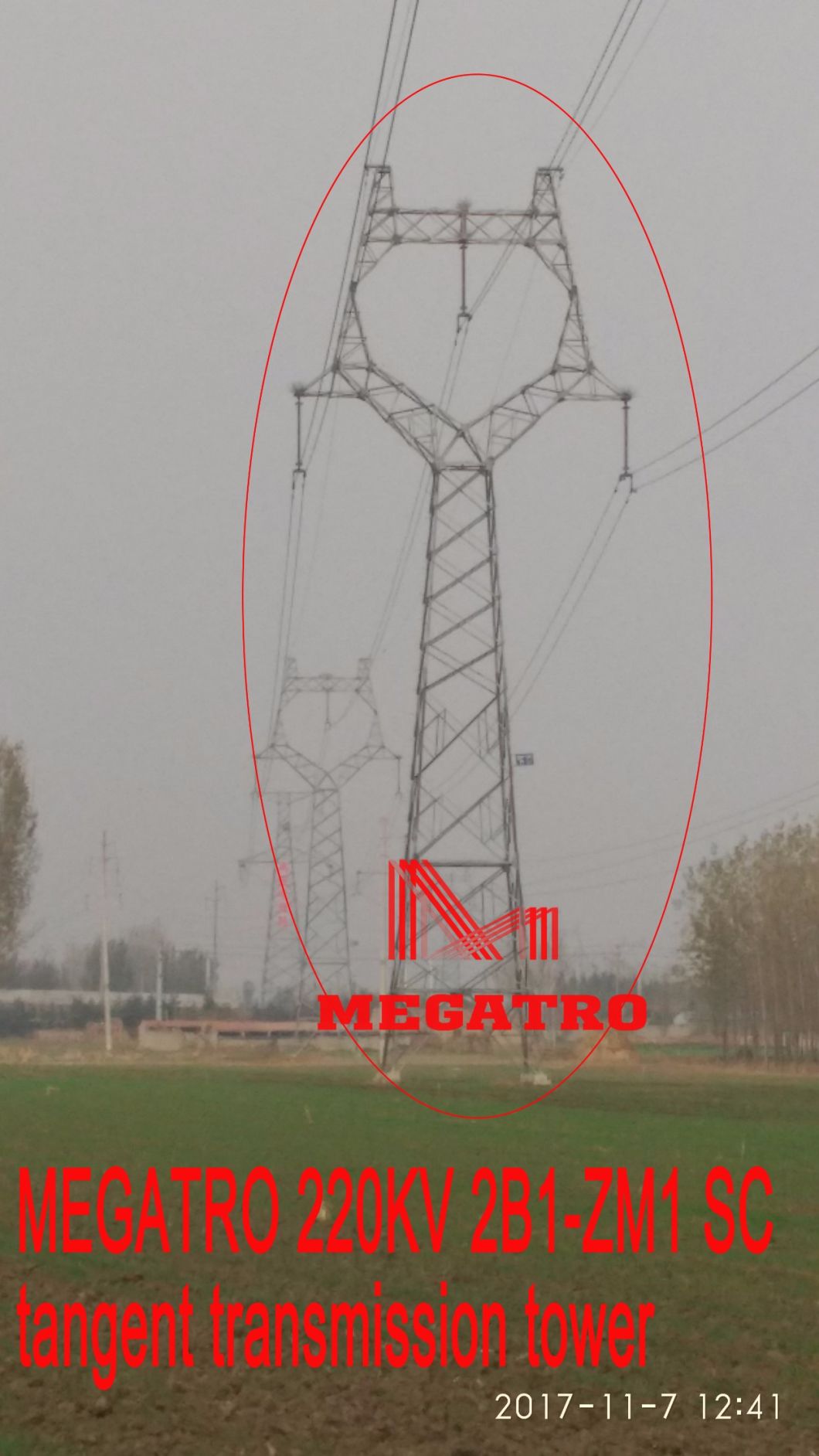 Megatro 220kv 2b1-Zm1 Sc Tangent Transmission Tower