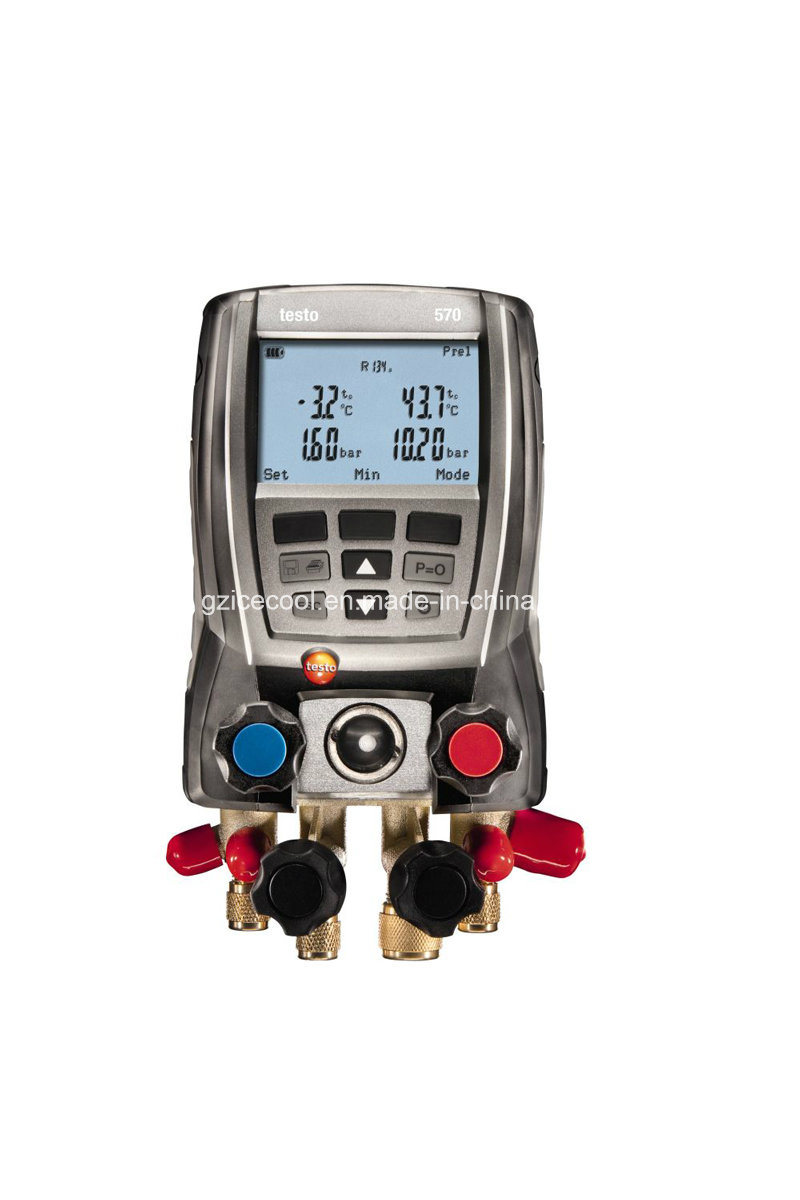 Original Testo 570-2 Digital 4-Way Manifold Pressure Gauge with Easykool PC Software