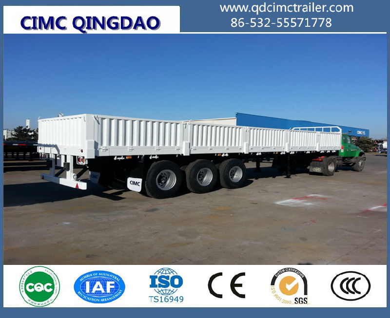 Cimc Cargo Semi-Trailer with Double-Axle / Tri-Axles Truck Chassis