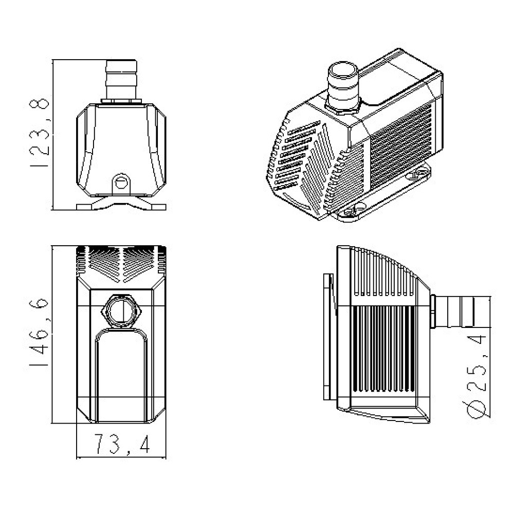 DC 24V Magnetic Drive Circulation Submersible Lift 3m Pumps for Water