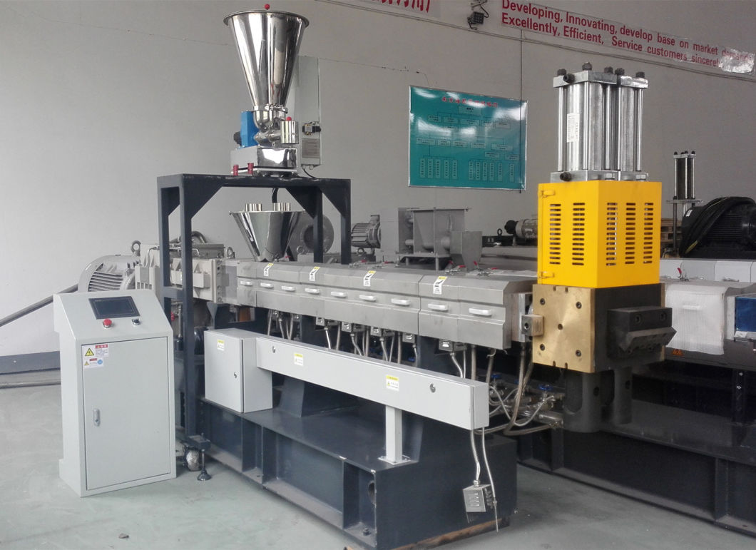 TPU Pellets Twin Screw Extruder Machine with Price/Bioplastic Raw Material PLA/ China Manufacturer Powder Polymethyl Methacrylate Resin Making Extruder