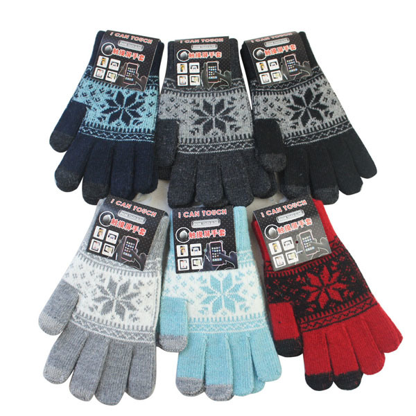 Men's Fashion Jacquard Knitted Winter Warm Touch Screen Gloves (YKY5461)