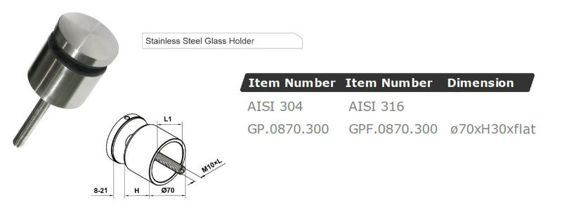 Point Glass Clamps / Stainless Steel Standoff / Handrail Glass Fittings / Balustrade Glass Adapter