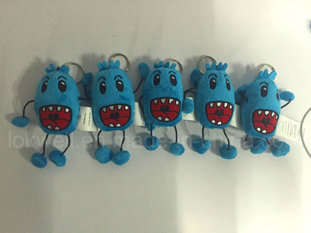 Custom Made Blue Big Mouth Monster Key Chain Stuffed Toy