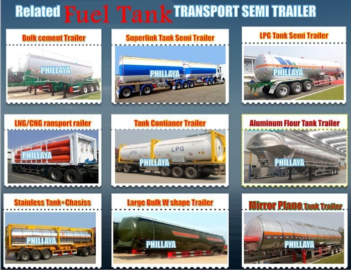 Fuel Transport Semi Trailer Stainless Steel Tank