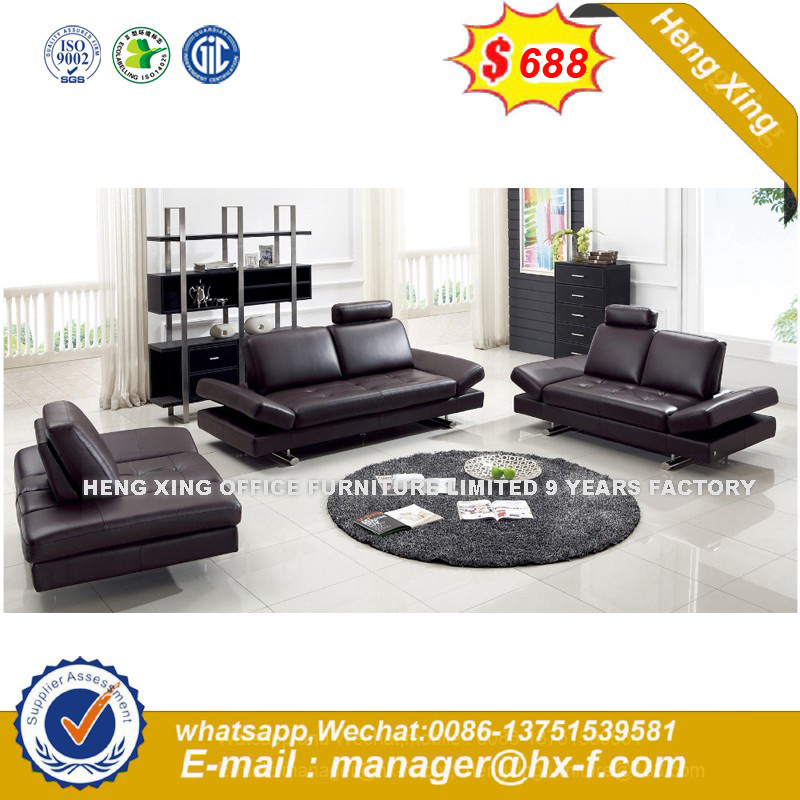 Big Size Wooden Frame Arms Leather Executive Office Sofa (UL-NSC415)