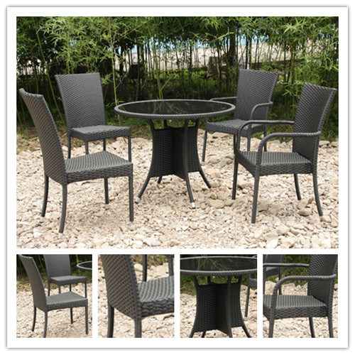 Aluminum Tube Wicker Table and Chairs Outdoor Furniture (FS-2062+ FS-2063)