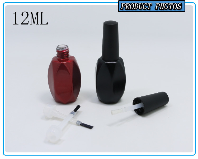 Empty 12ml Unique Shaped Color Painting Glass Nail Gel Polish Bottle