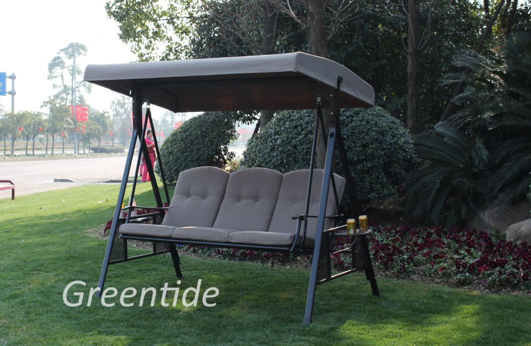 Three Seat Outdoor Garden Furniture Swing Chair with Small Tea Machine